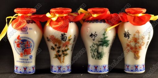 CN-152 Chinese mini bottle ceramic set 4 famous flowers , 125ml - Hình ảnh 2