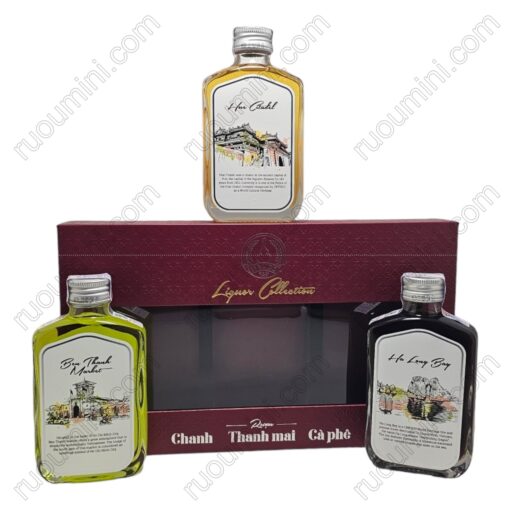 VN-015 MINIATURE 100ml Vietnam - Hanoi liqueur set 3 famous city - Hình ảnh 2